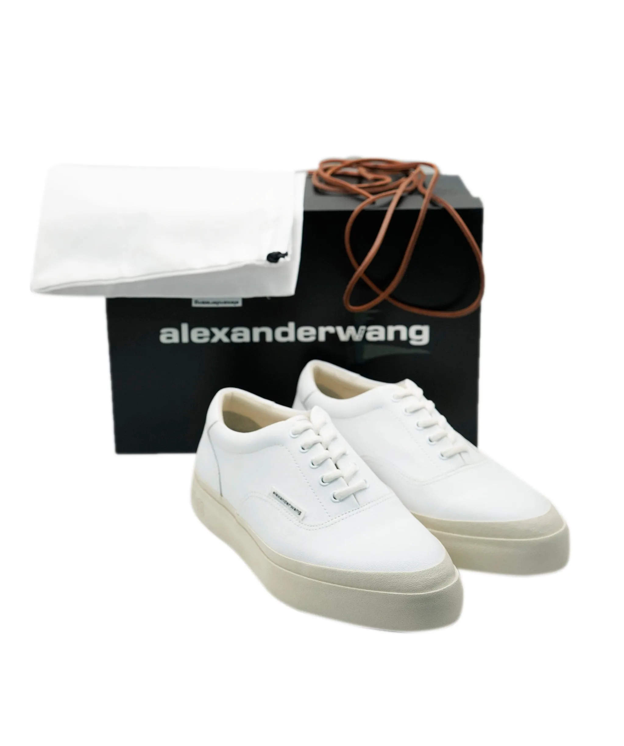 Alexander Wang Canvas White Trainers 39 New In Box ALL0467