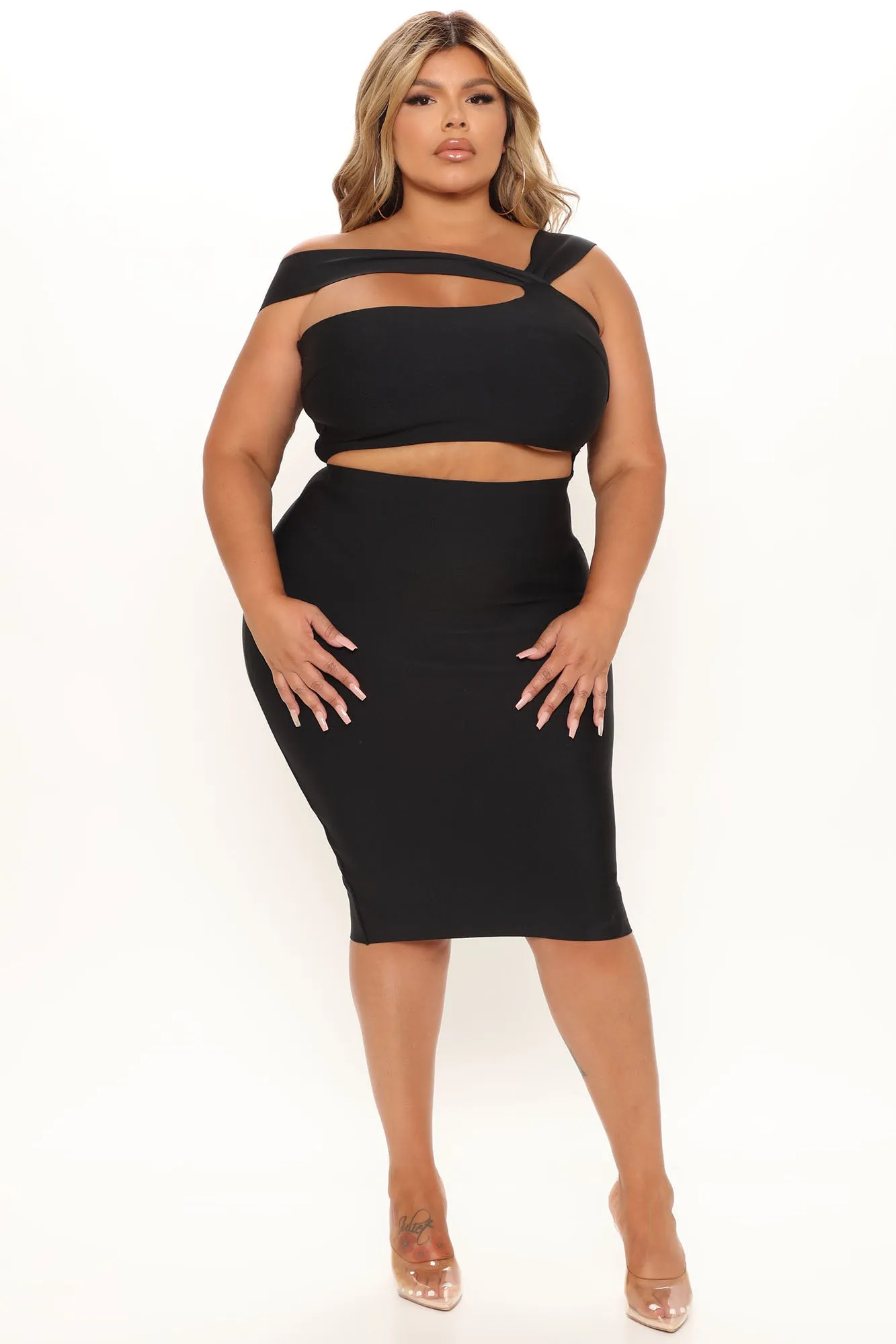 Bad And Bandage Midi Dress - Black