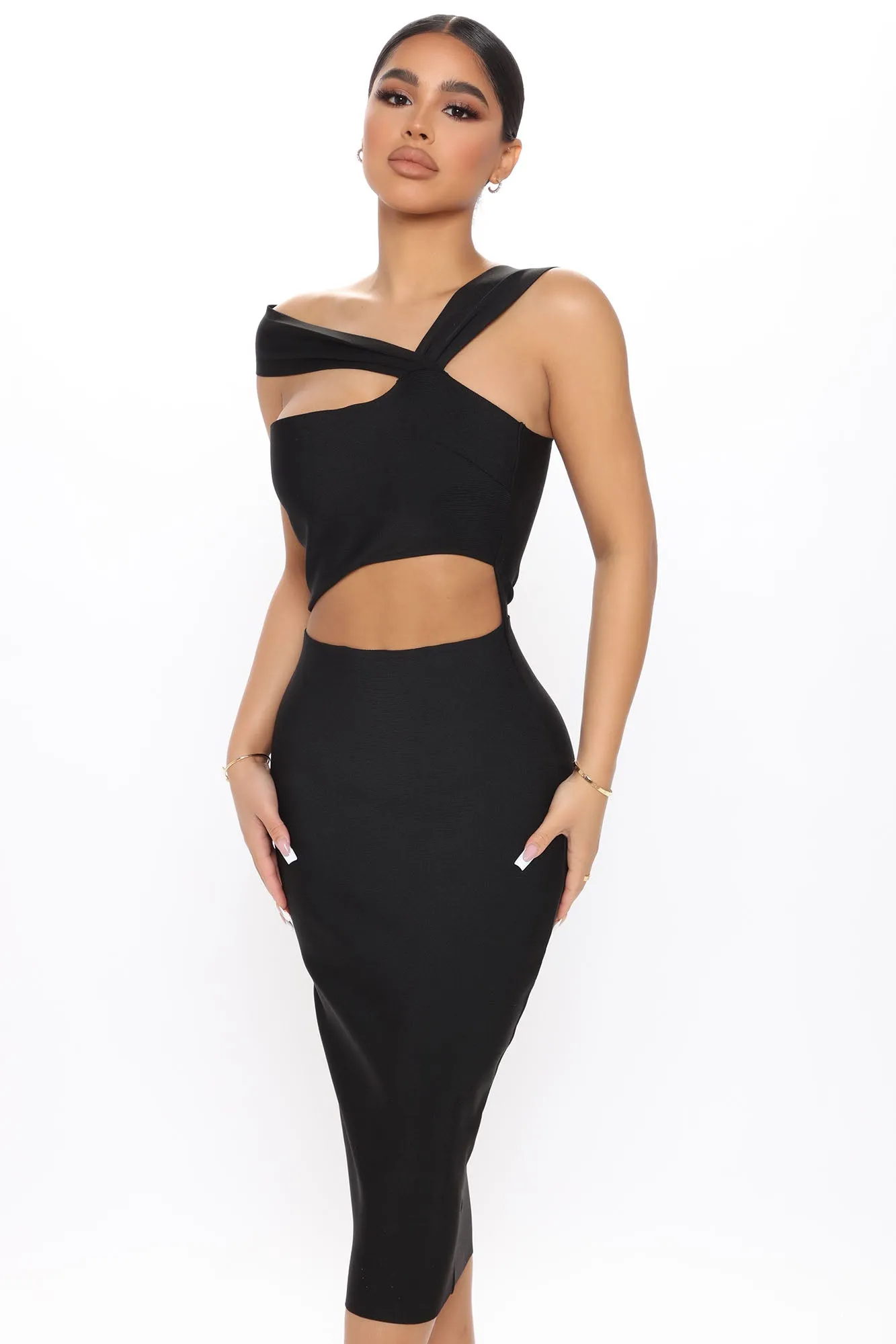 Bad And Bandage Midi Dress - Black