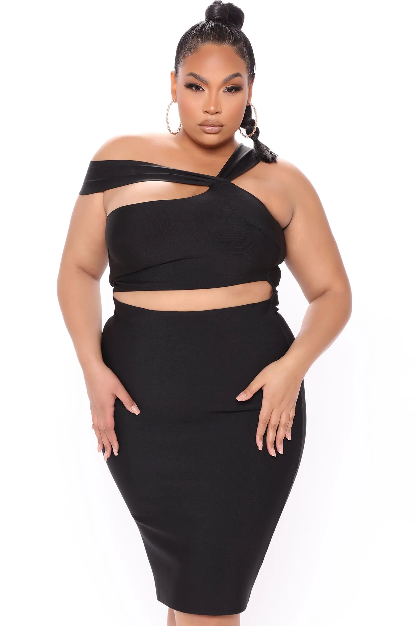 Bad And Bandage Midi Dress - Black