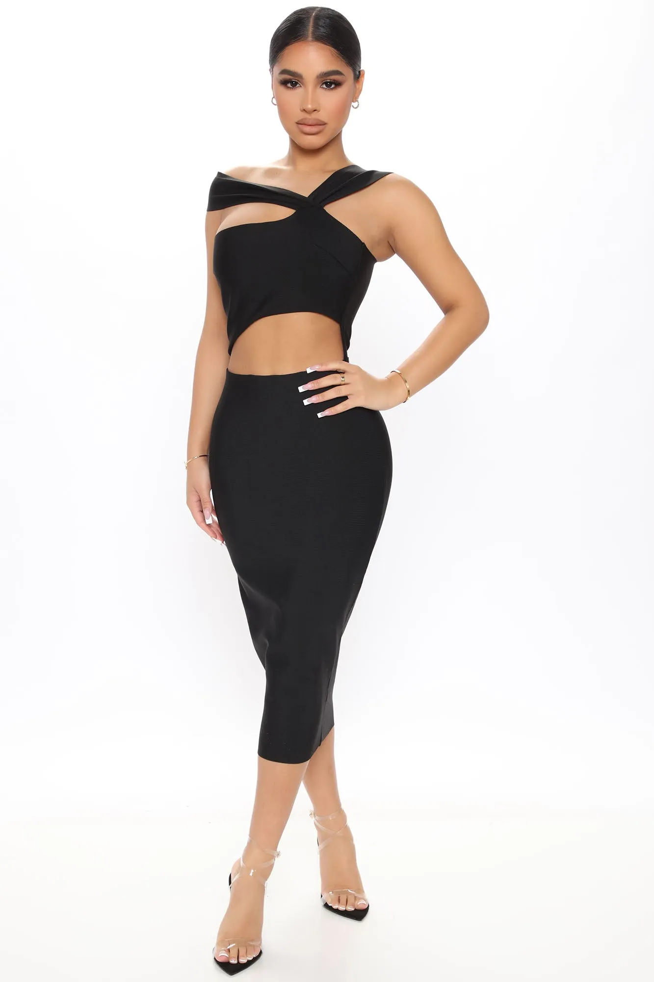 Bad And Bandage Midi Dress - Black