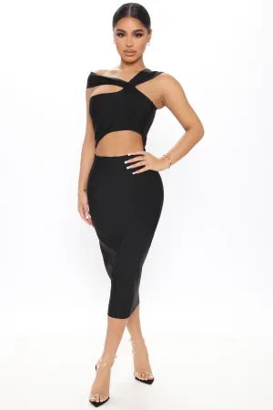 Bad And Bandage Midi Dress - Black