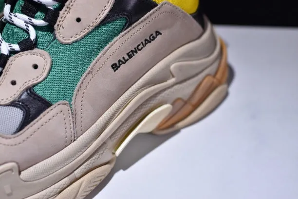 BalenciagaWMNS Vintage Triple S Trainers - Green/Yellow