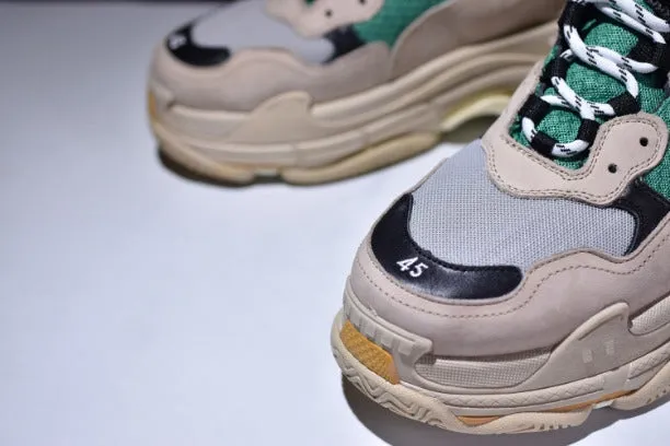 BalenciagaWMNS Vintage Triple S Trainers - Green/Yellow