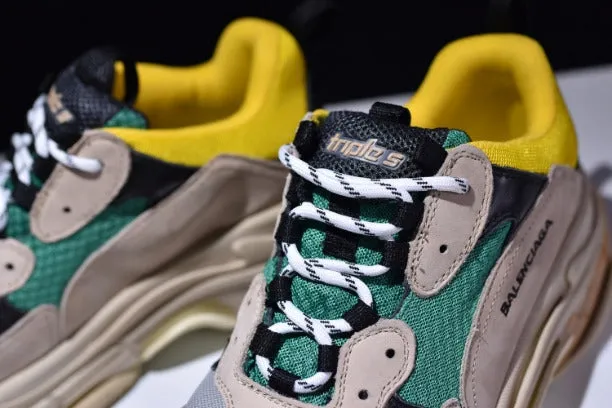 BalenciagaWMNS Vintage Triple S Trainers - Green/Yellow