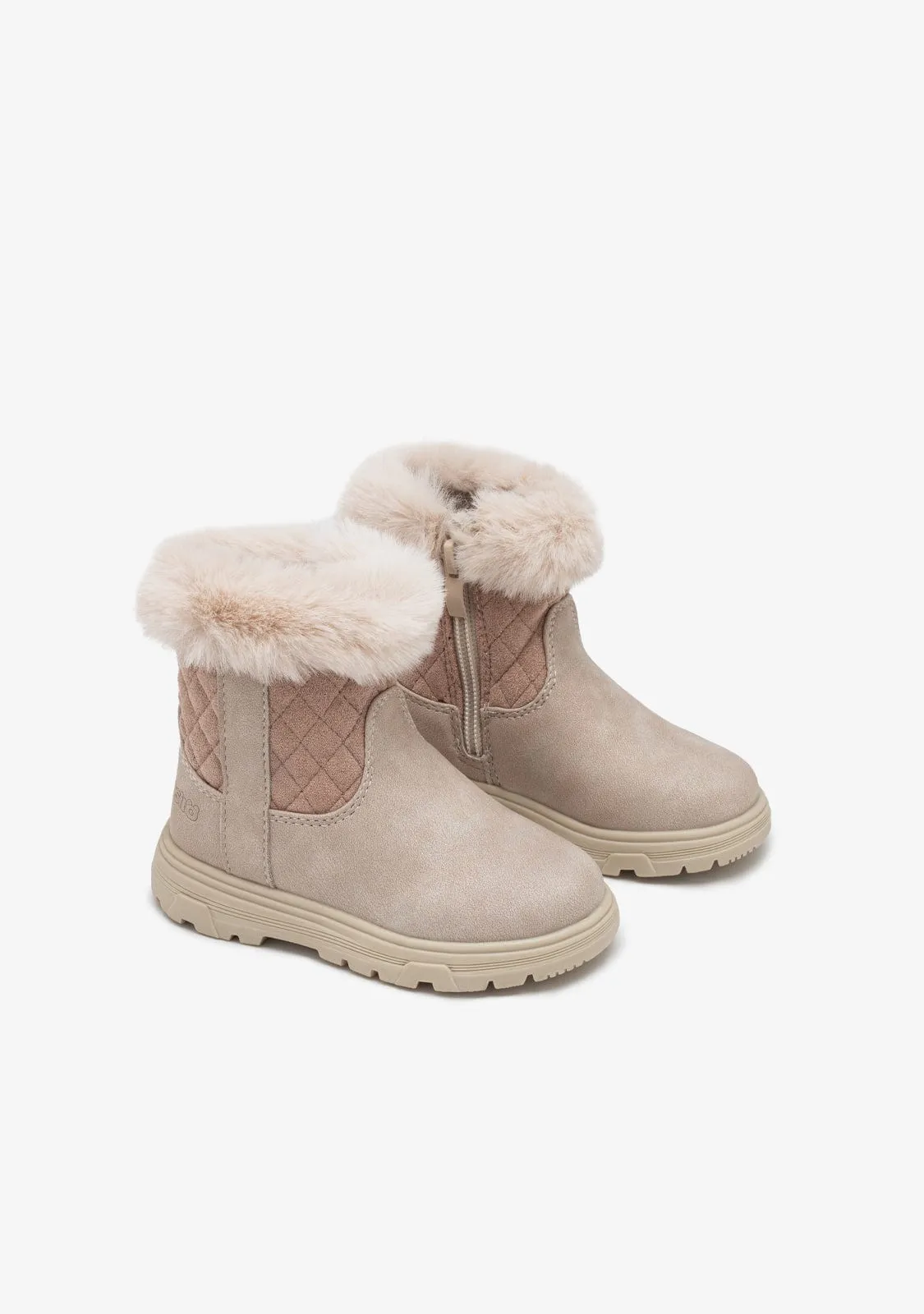 Beige Fur Boots