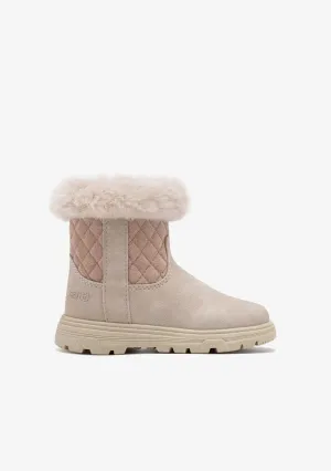 Beige Fur Boots