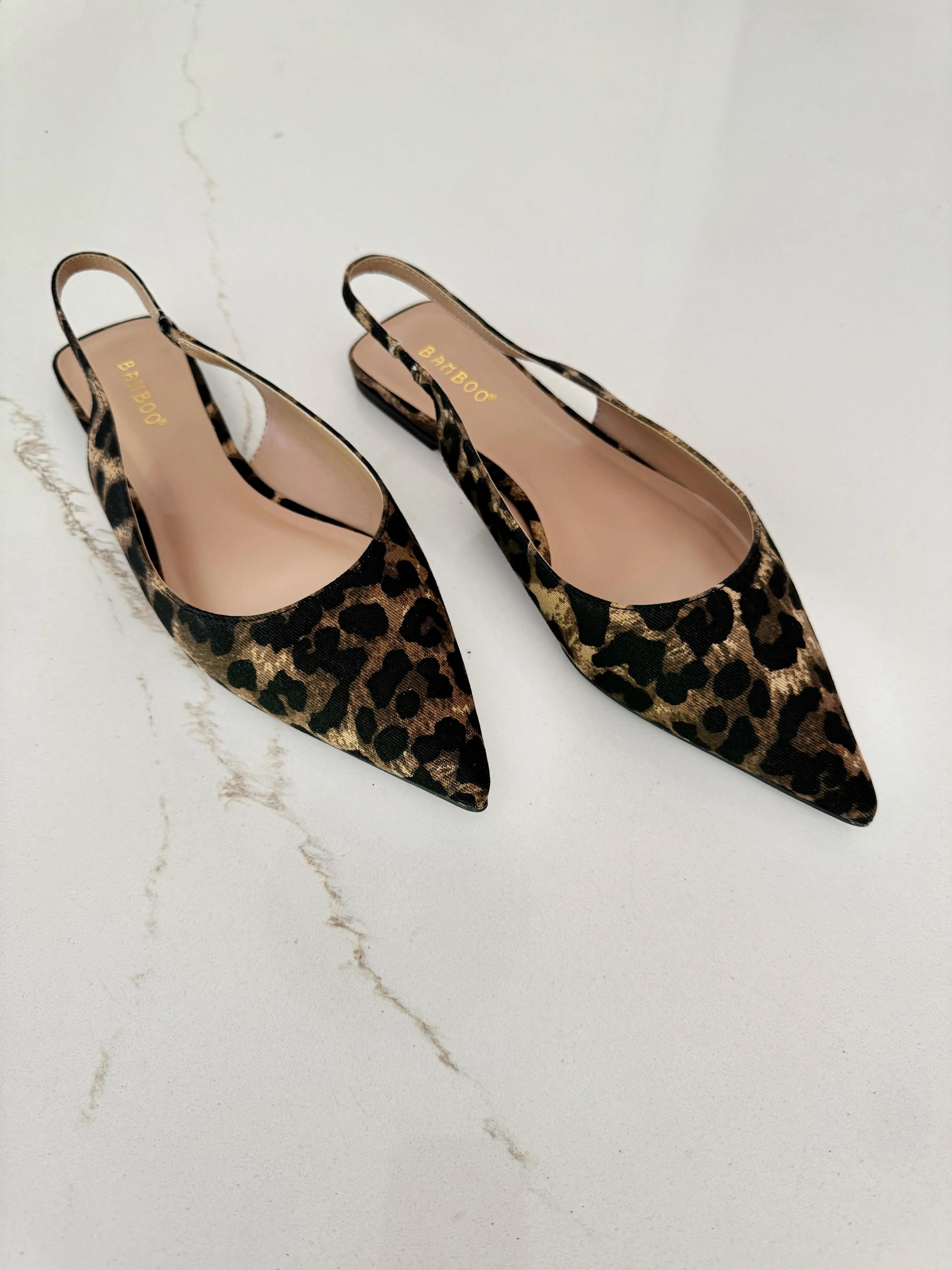 CARRIE LEOPARD SLINGBACK FLATS - FINAL SALE