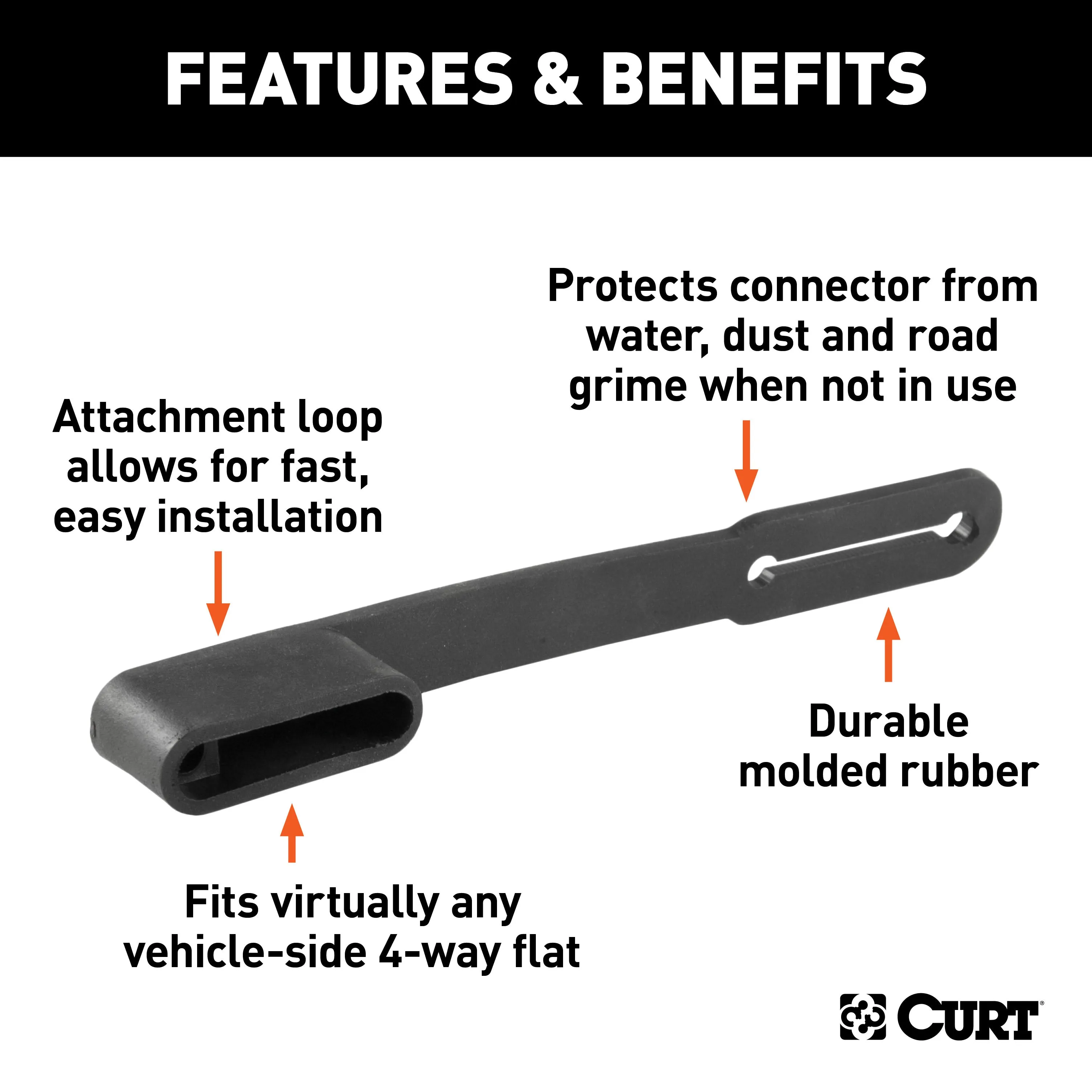 CURT 58200 CURT 58200 Vehicle-Side 4-Pin Flat Trailer Wiring Harness Connector Dust Cover