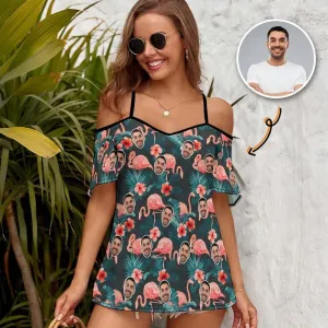 Custom Face Flamingo Women's Suspender Top