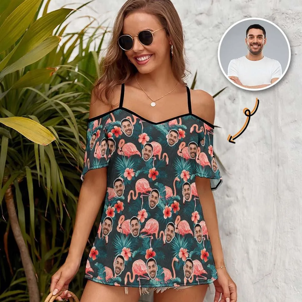Custom Face Flamingo Women's Suspender Top