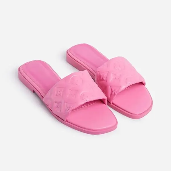 daily faux leather flat slider slippers