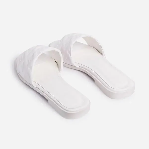 daily faux leather flat slider slippers