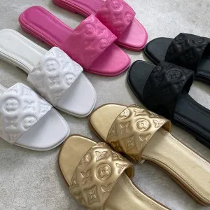 daily faux leather flat slider slippers