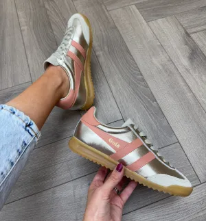 Gola (SS25) Torpedo Glimmer CLB743 Metallic Trainer - Gold/Terracotta (GA9)