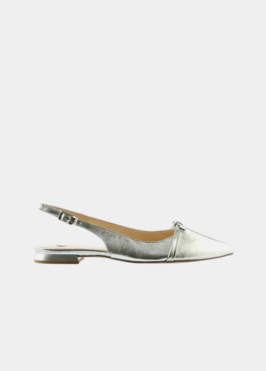 Hogl Luxurious Metallic Silver Slingbacks