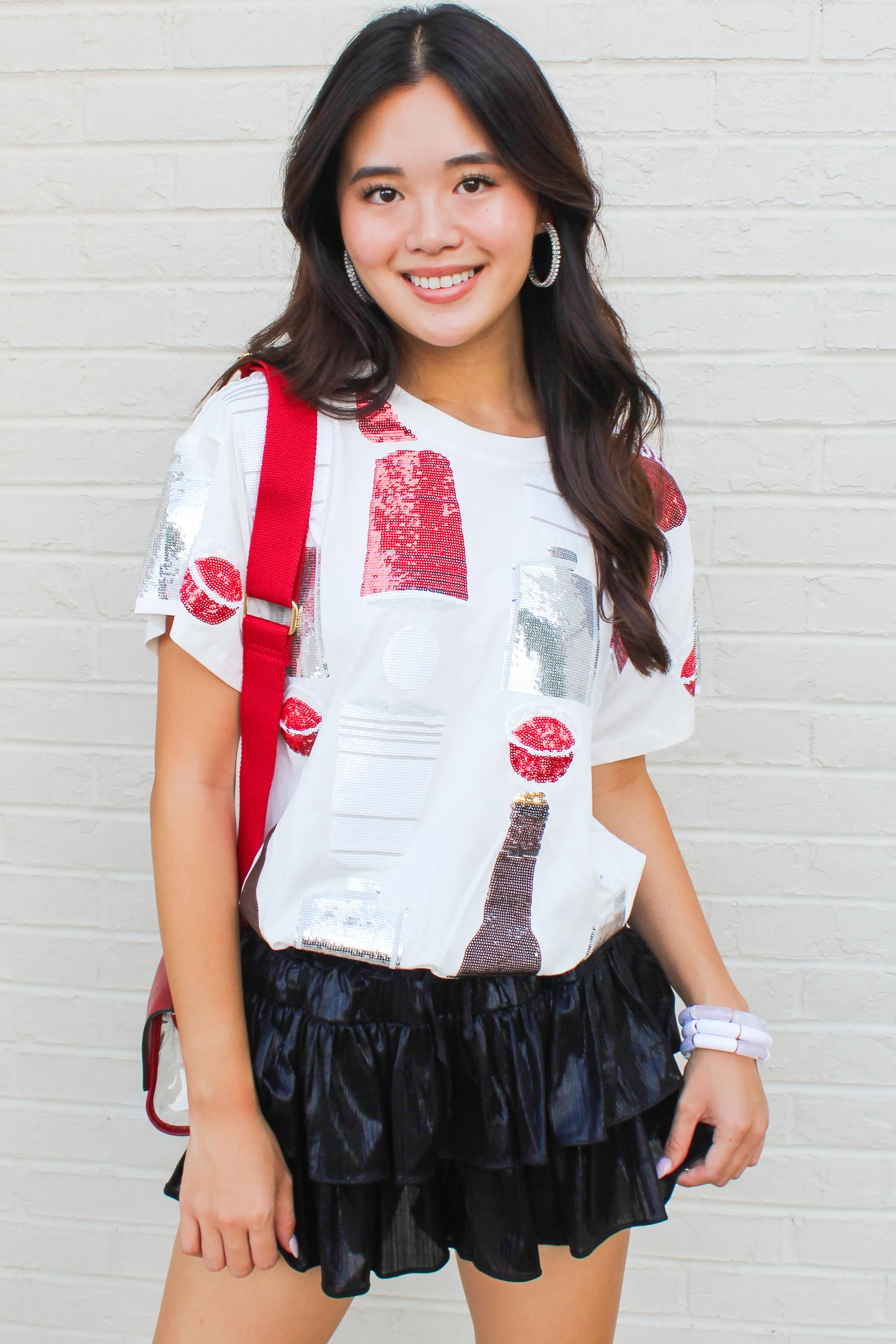 Icon Drinks Tee in Crimson by Queen of Sparkles