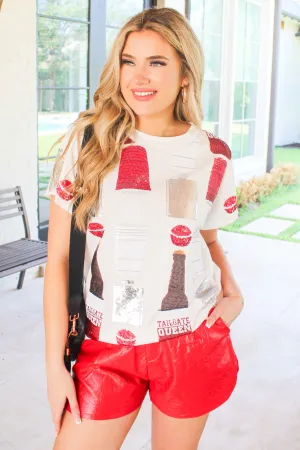 Icon Drinks Tee in Crimson by Queen of Sparkles