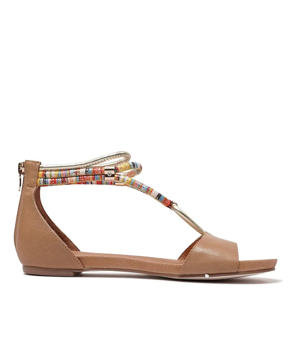 Jazmin Dark Tan Multi Leather Sandals