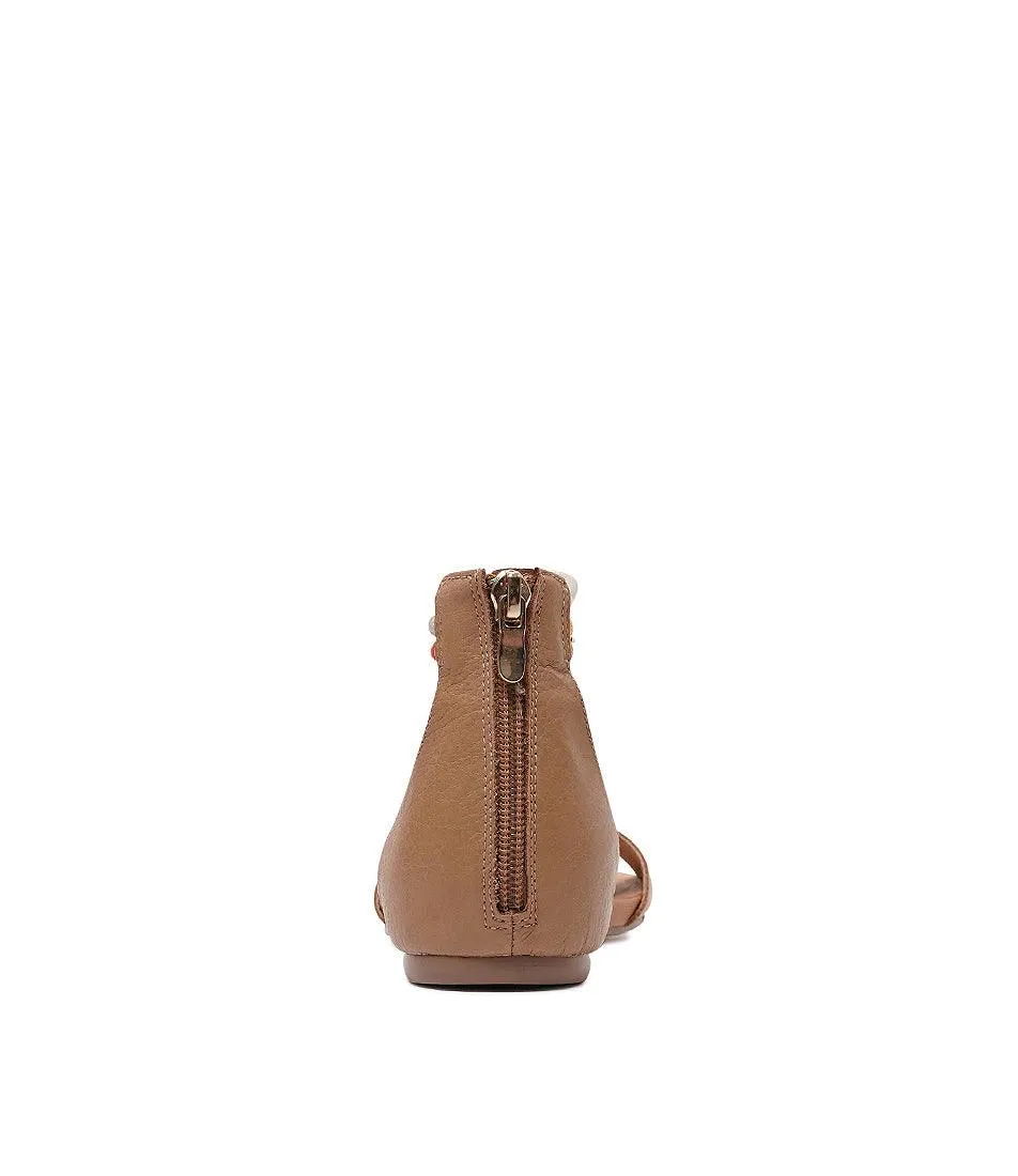 Jazmin Dark Tan Multi Leather Sandals