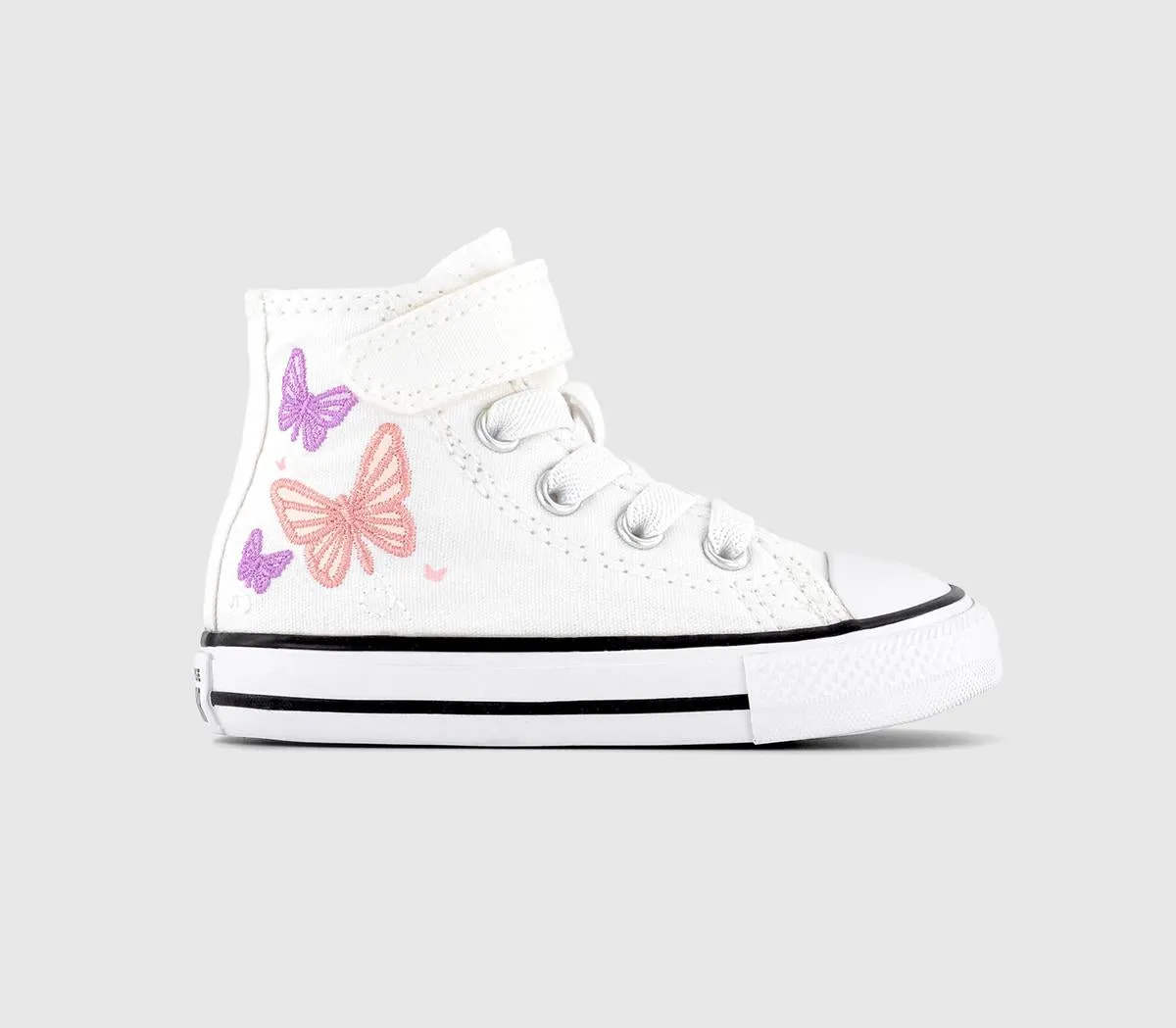 Kids Converse All Star Hi 1Vlace White Pink Phase Grape Fizz Uk Size 4 Infant