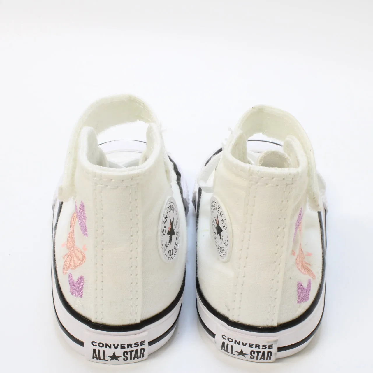 Kids Converse All Star Hi 1Vlace White Pink Phase Grape Fizz Uk Size 4 Infant