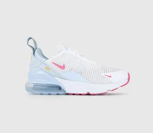 Kids Nike Air Max 270 Ps White Pinksicle Blue Tint Light Armory Blue Uk Size 11 Youth