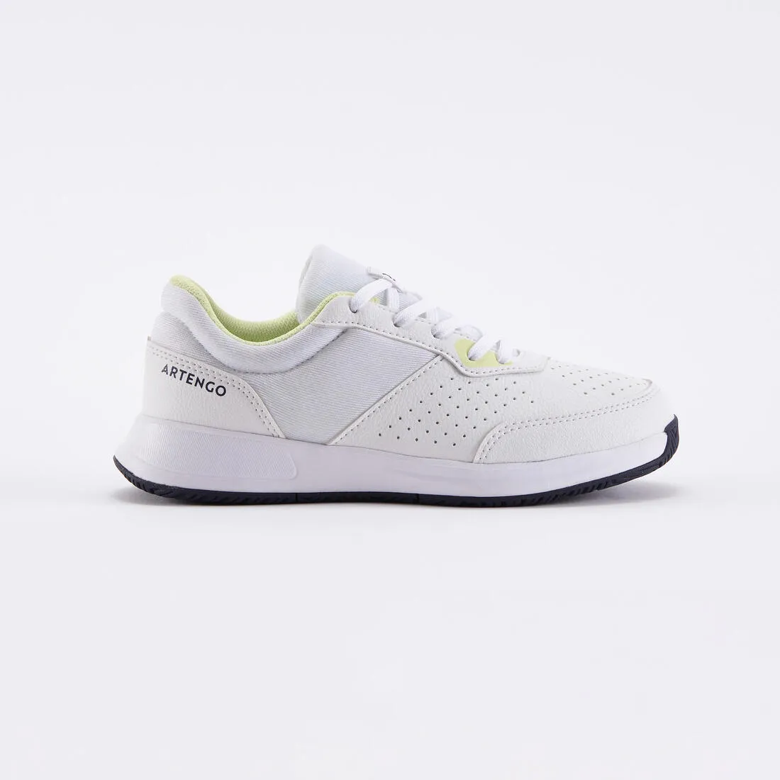 Kid's Tennis Shoes Lace-up - Essential White/Yellow