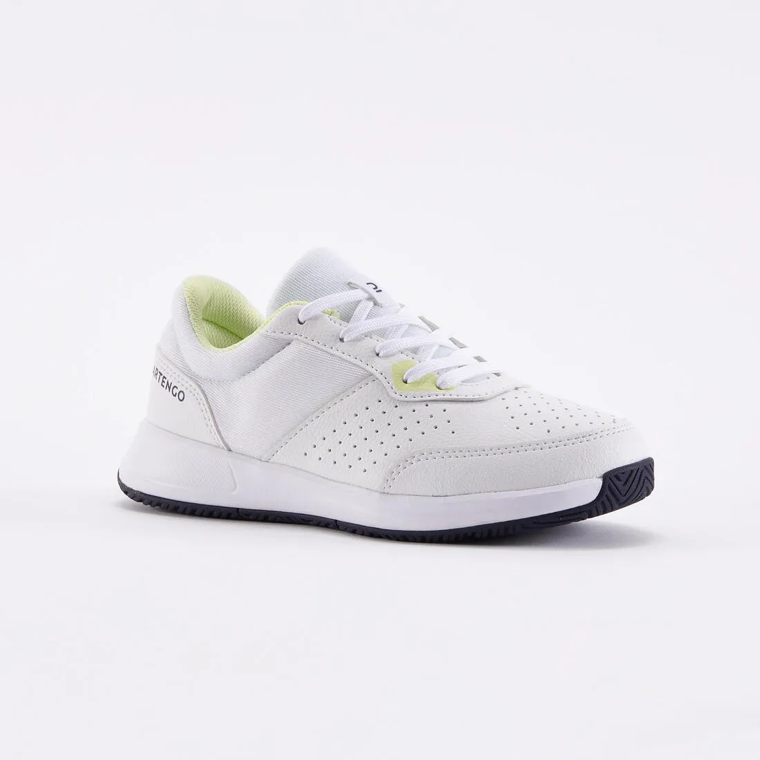 Kid's Tennis Shoes Lace-up - Essential White/Yellow