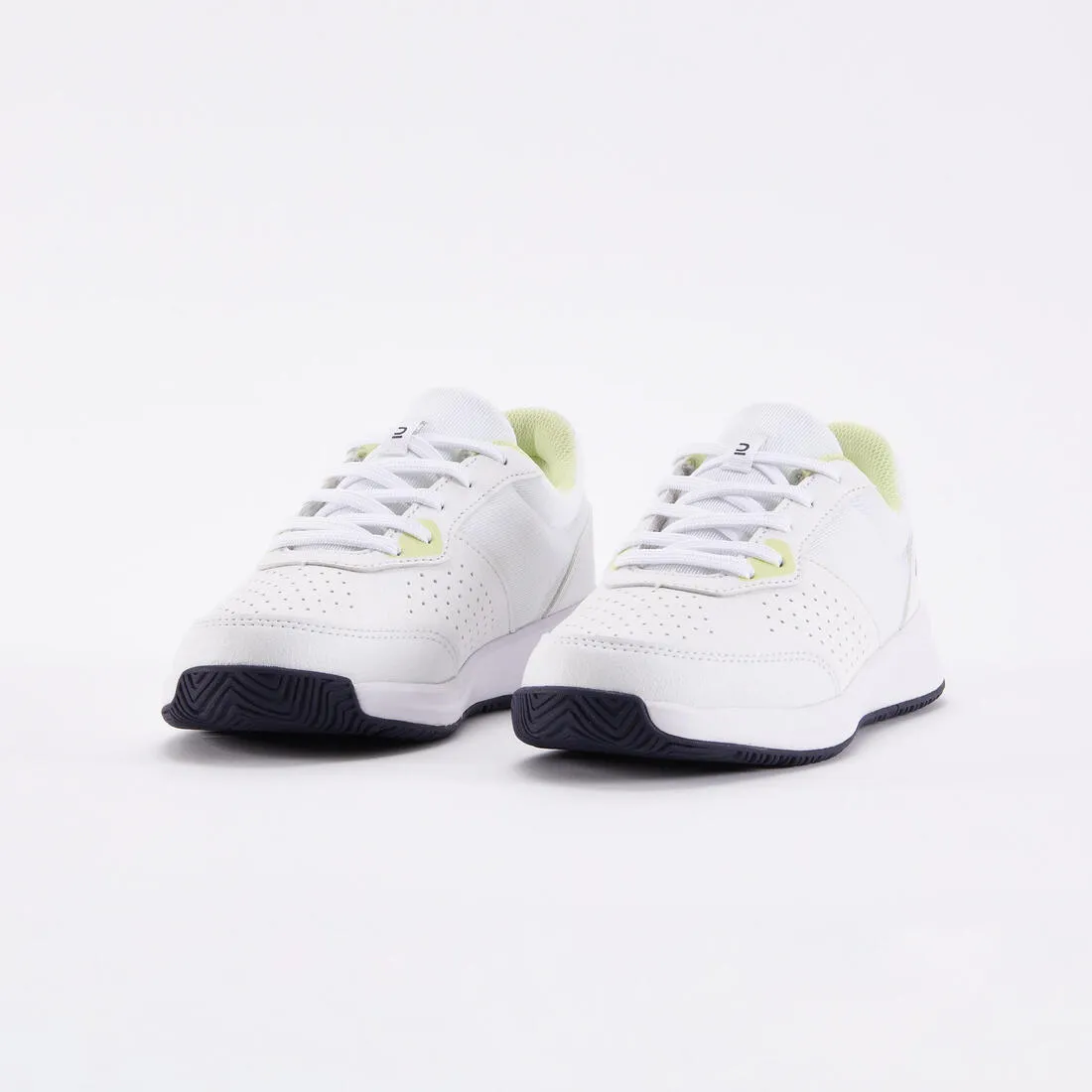 Kid's Tennis Shoes Lace-up - Essential White/Yellow
