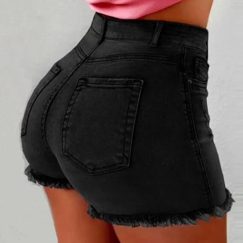 Ladies Denim Short High Waist Pants