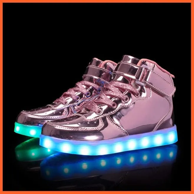 Led Sneakers Shiny Pink 7 Led Colors And Usb Charging