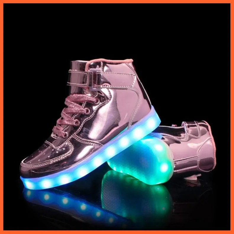 Led Sneakers Shiny Pink 7 Led Colors And Usb Charging