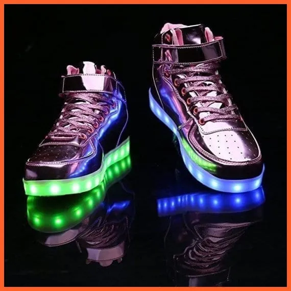 Led Sneakers Shiny Pink 7 Led Colors And Usb Charging
