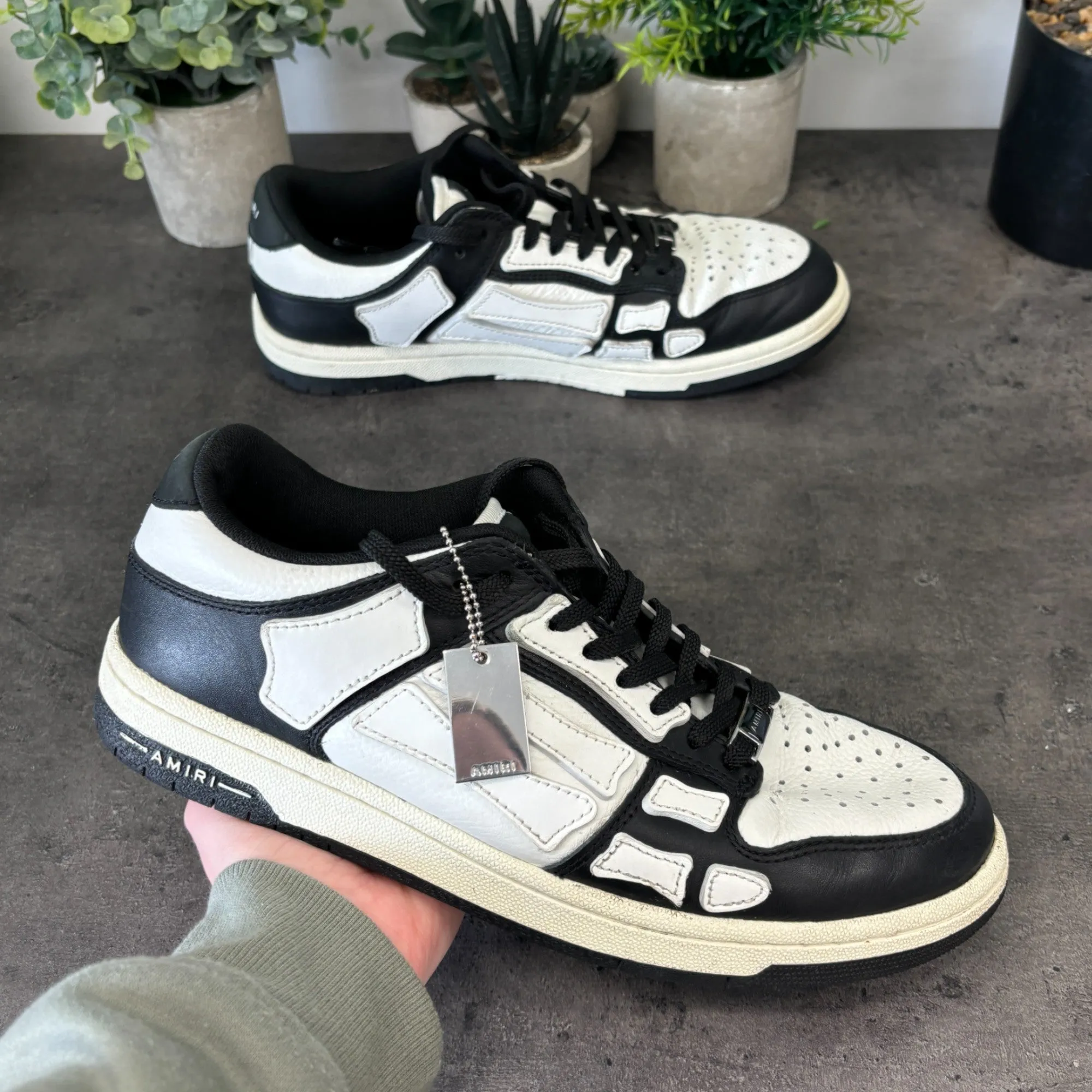 Men's Skeleton Top Low Trainers Black Size EU 41 / UK 7