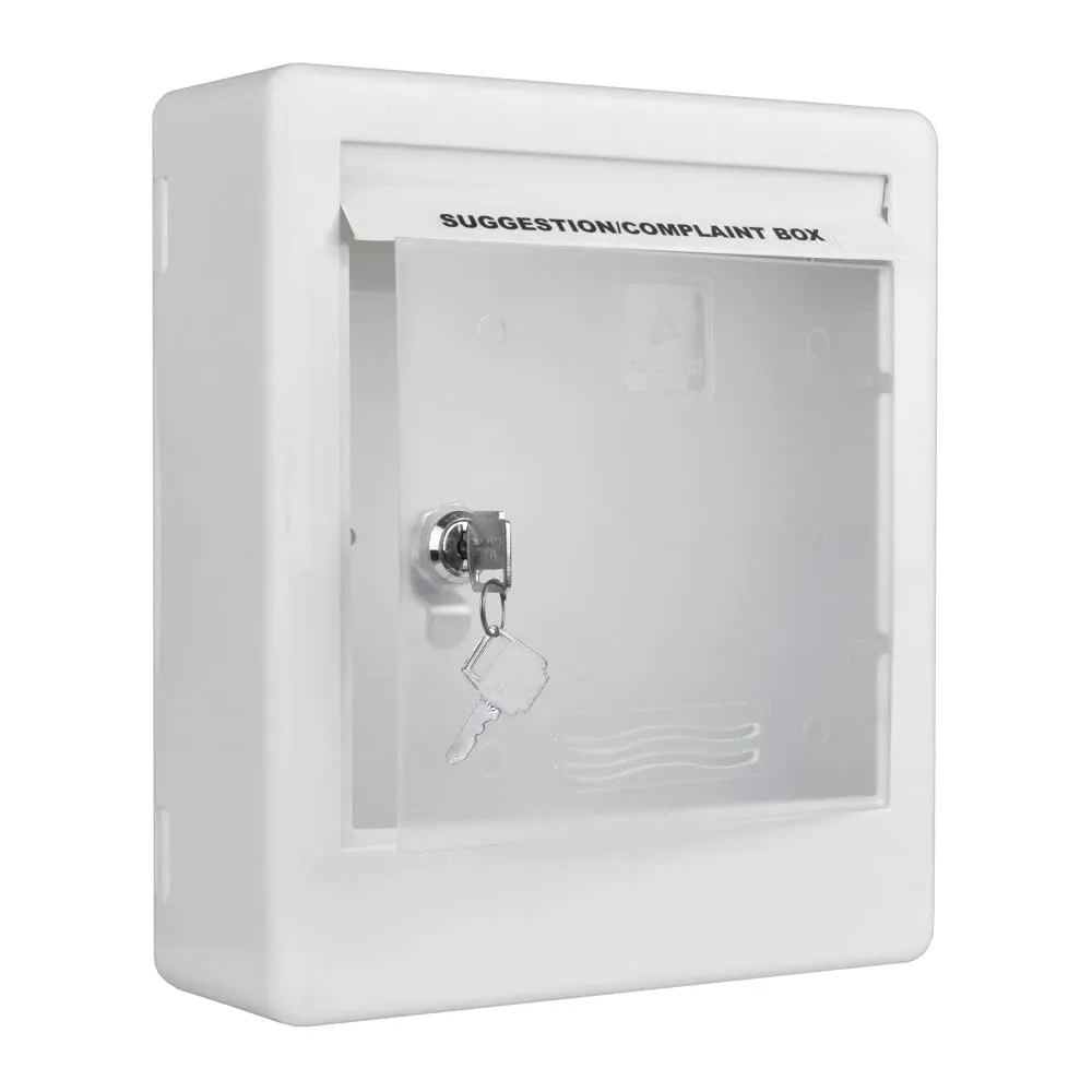 Plantex Virgin Plastic Wall Mount Suggestion Box/Complaint Box/Letter Box with Key Lock (White)