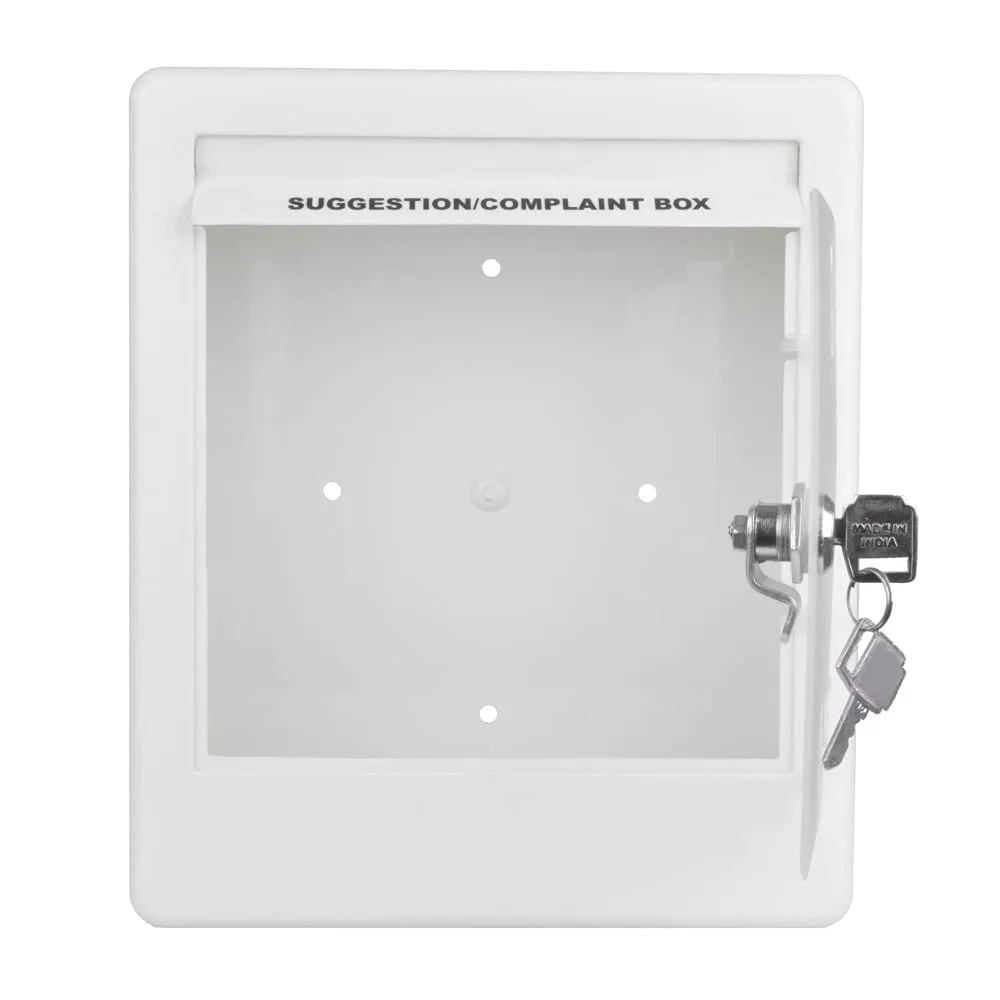 Plantex Virgin Plastic Wall Mount Suggestion Box/Complaint Box/Letter Box with Key Lock (White)