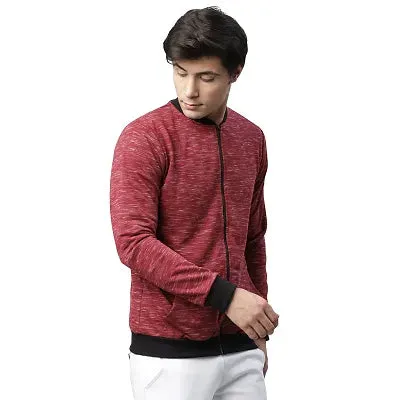 Rigo Men Maroon All Over Printed Fleece Bomber Jacket