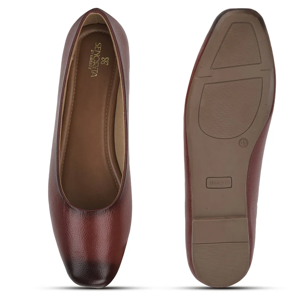 Senorita Casual (Cherry) Ballerina Shoes For Ladies MDL-51 By Liberty