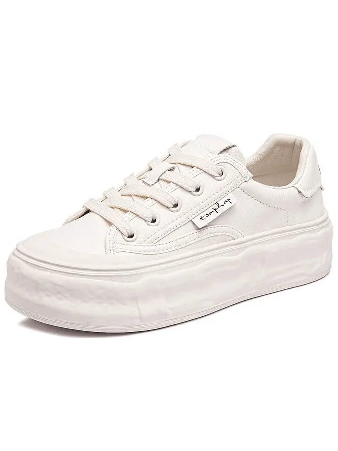 Sports Women's Round Toe Lace-Up Sneakers with Thick Sole - SF0972