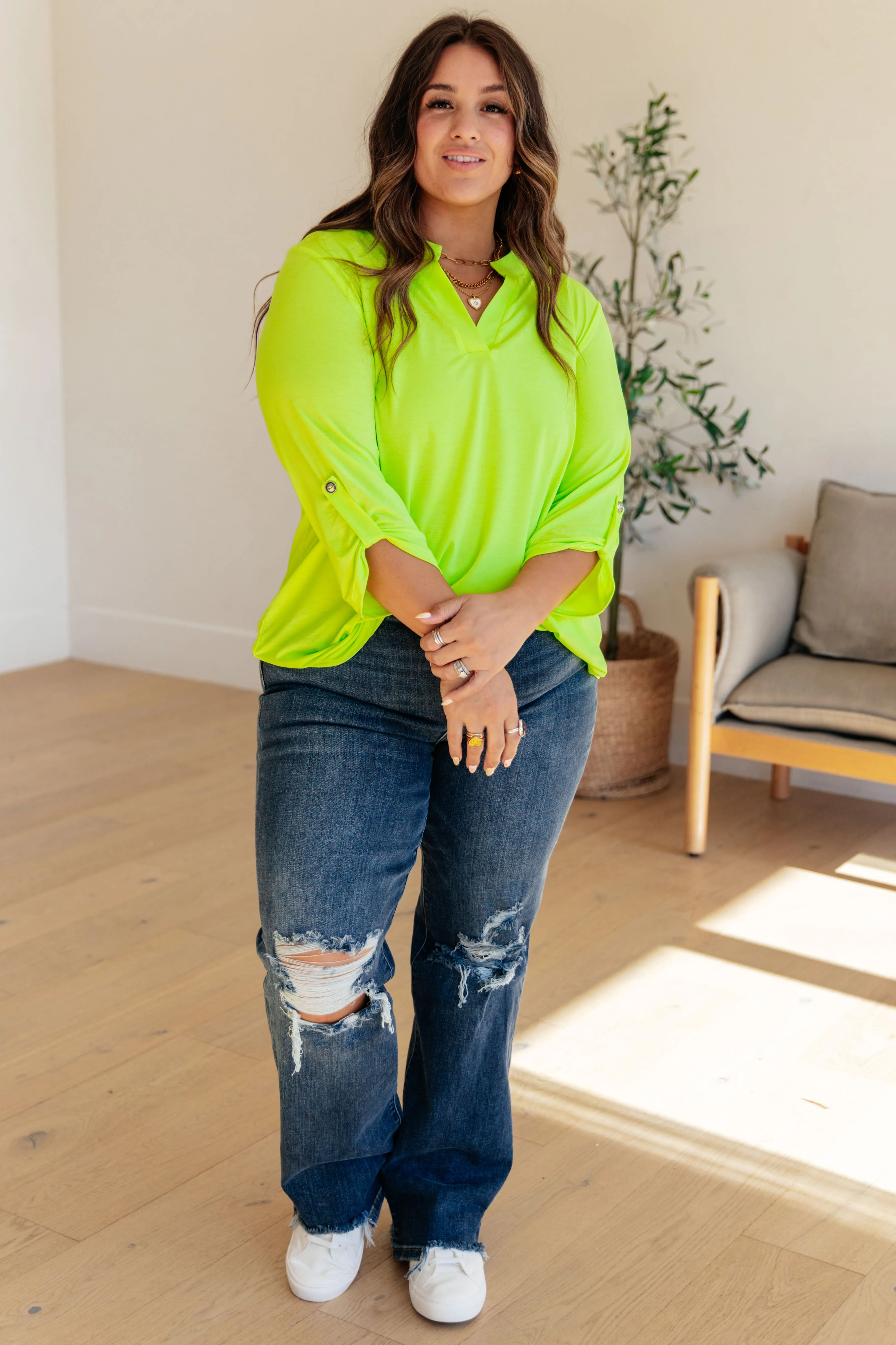 The Amelie Top in Neon Green