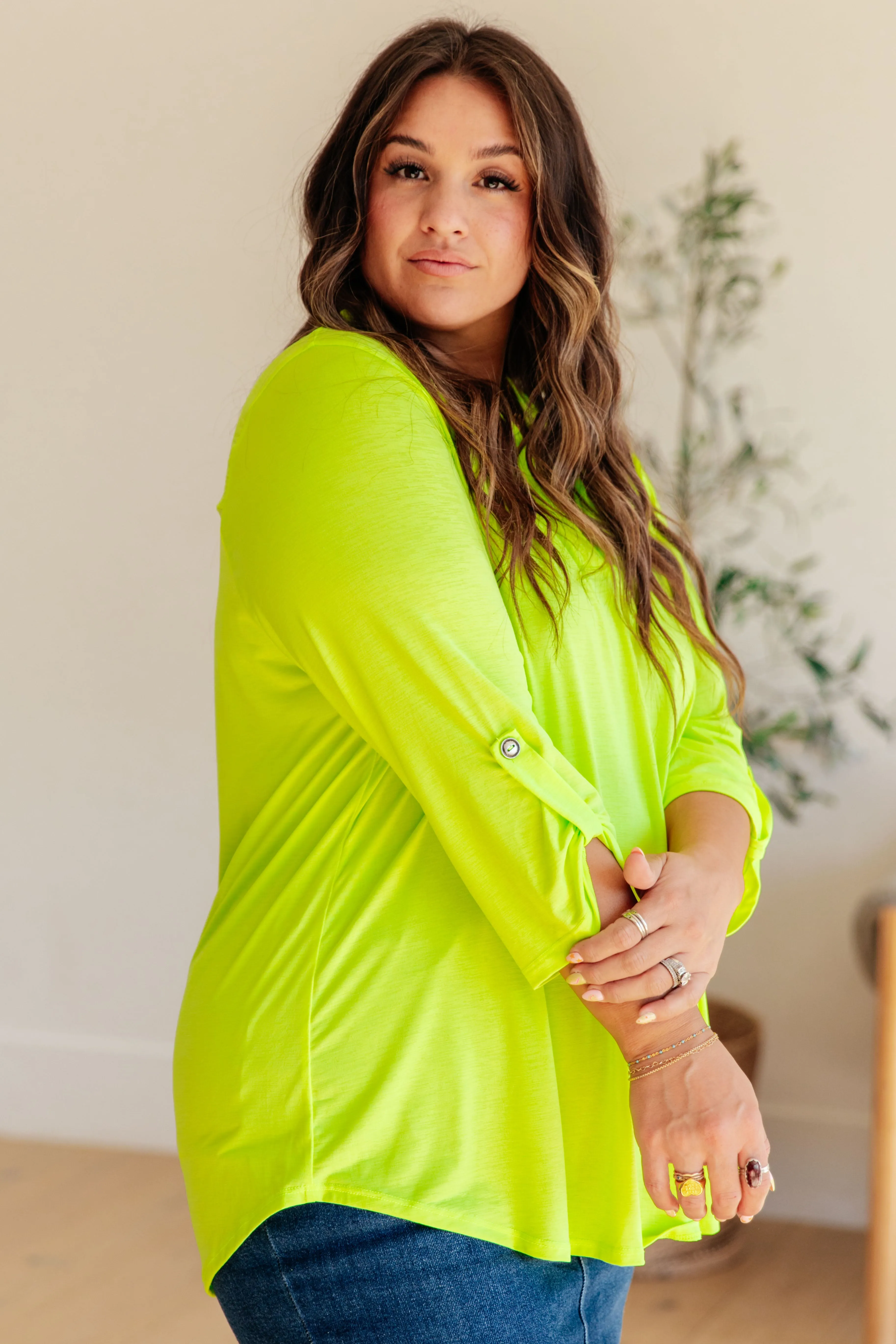 The Amelie Top in Neon Green