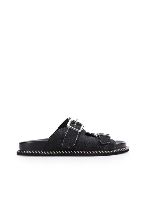Venice Slide - Black Denim