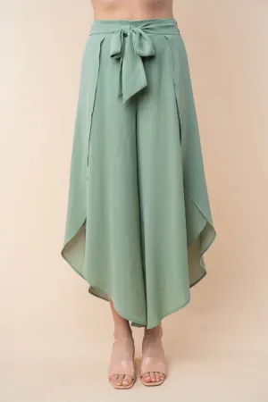 Waves High Waisted Woven Pants in Sage