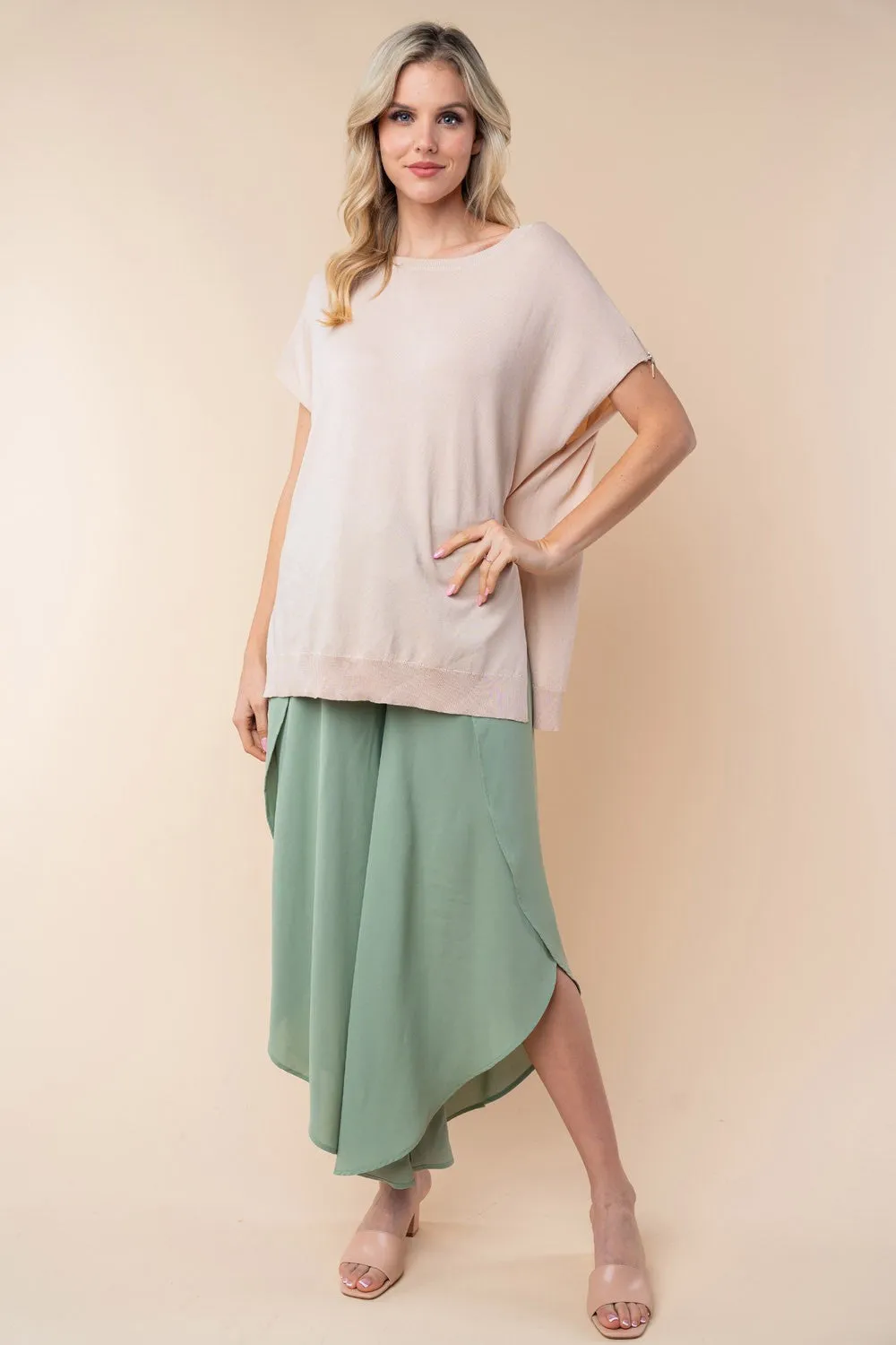 Waves High Waisted Woven Pants in Sage