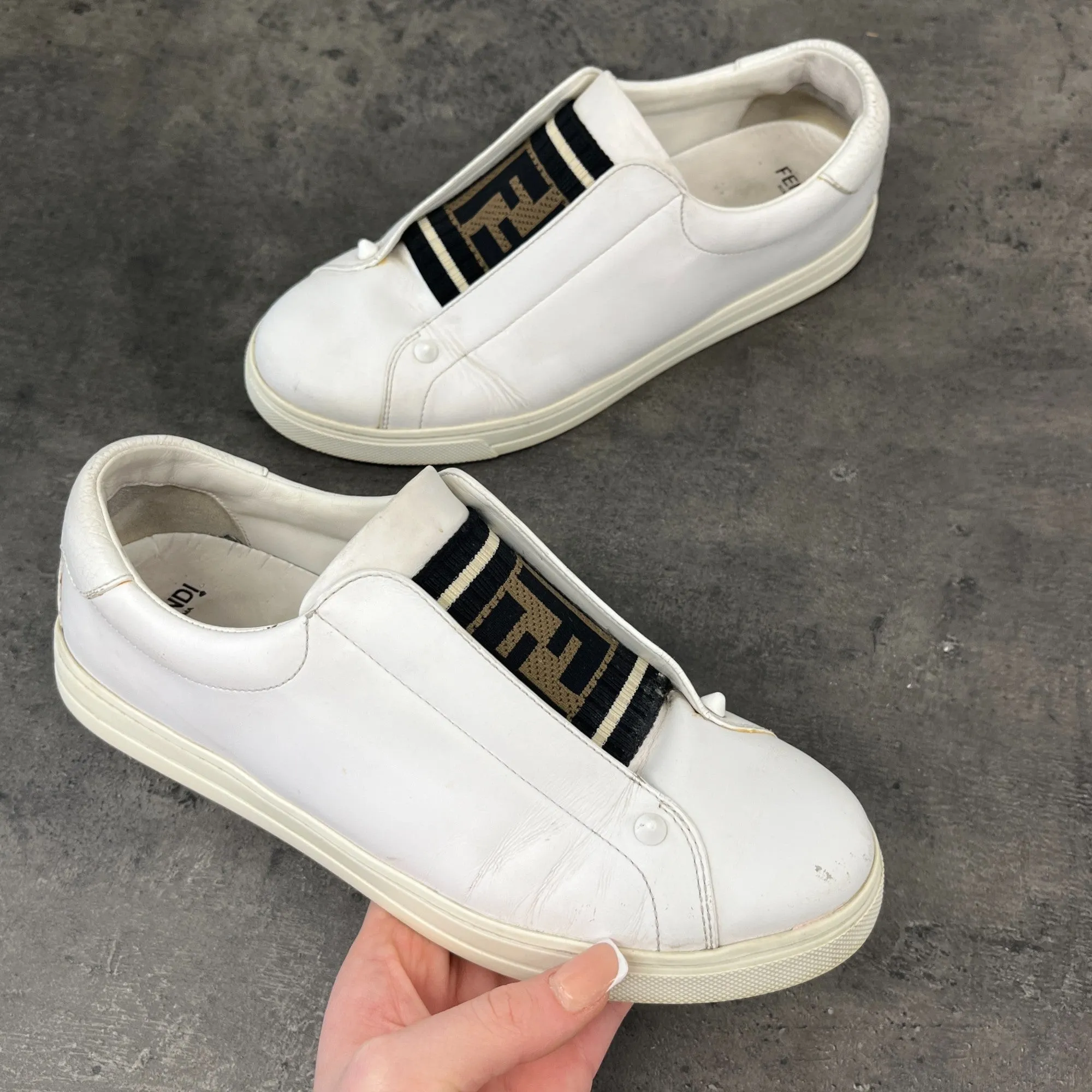 Women's Ff Logo Low Trainers White Size EU 38 / UK 5