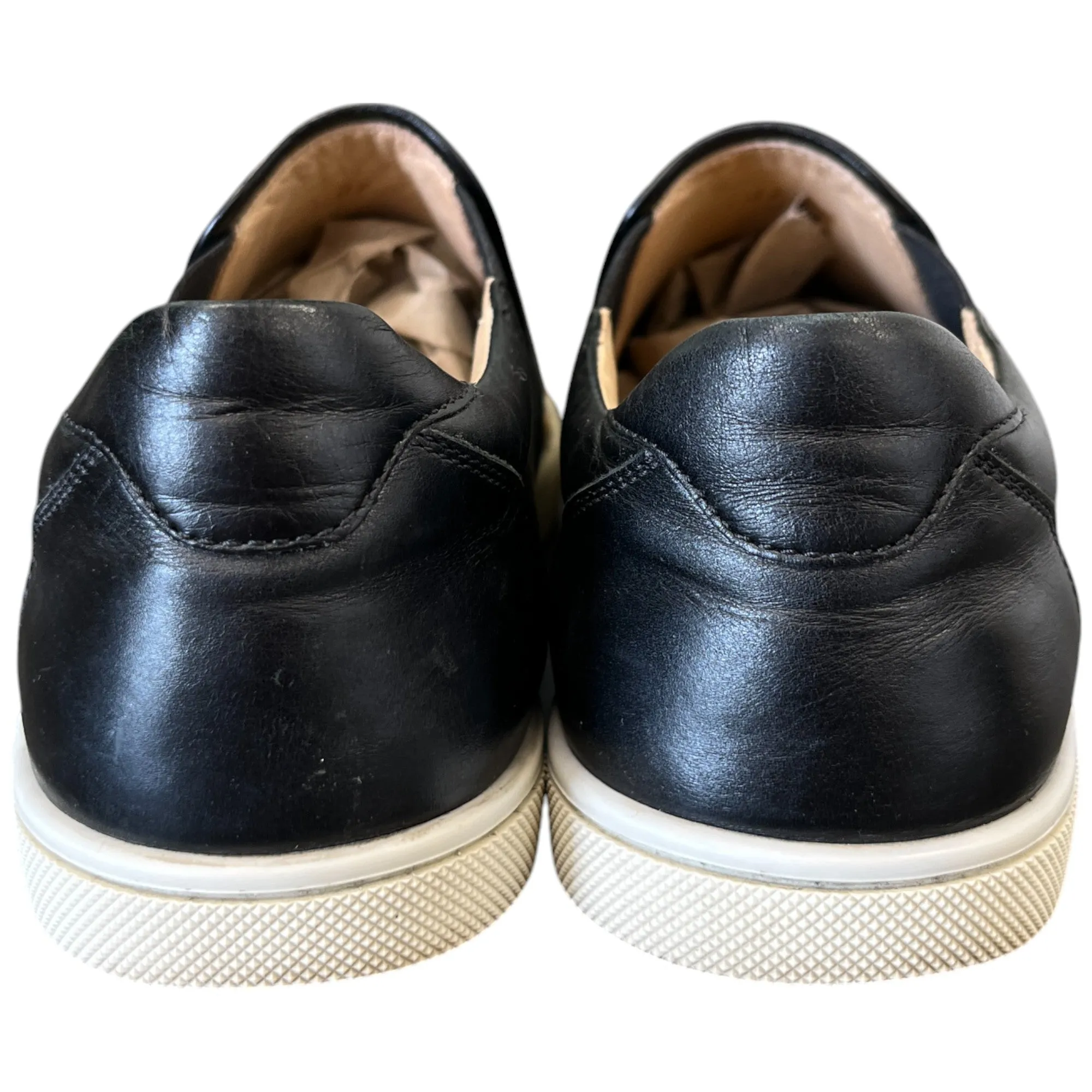 Women's Leopard Print Fur Slip On Low Trainers Black Size EU 37 / UK 4