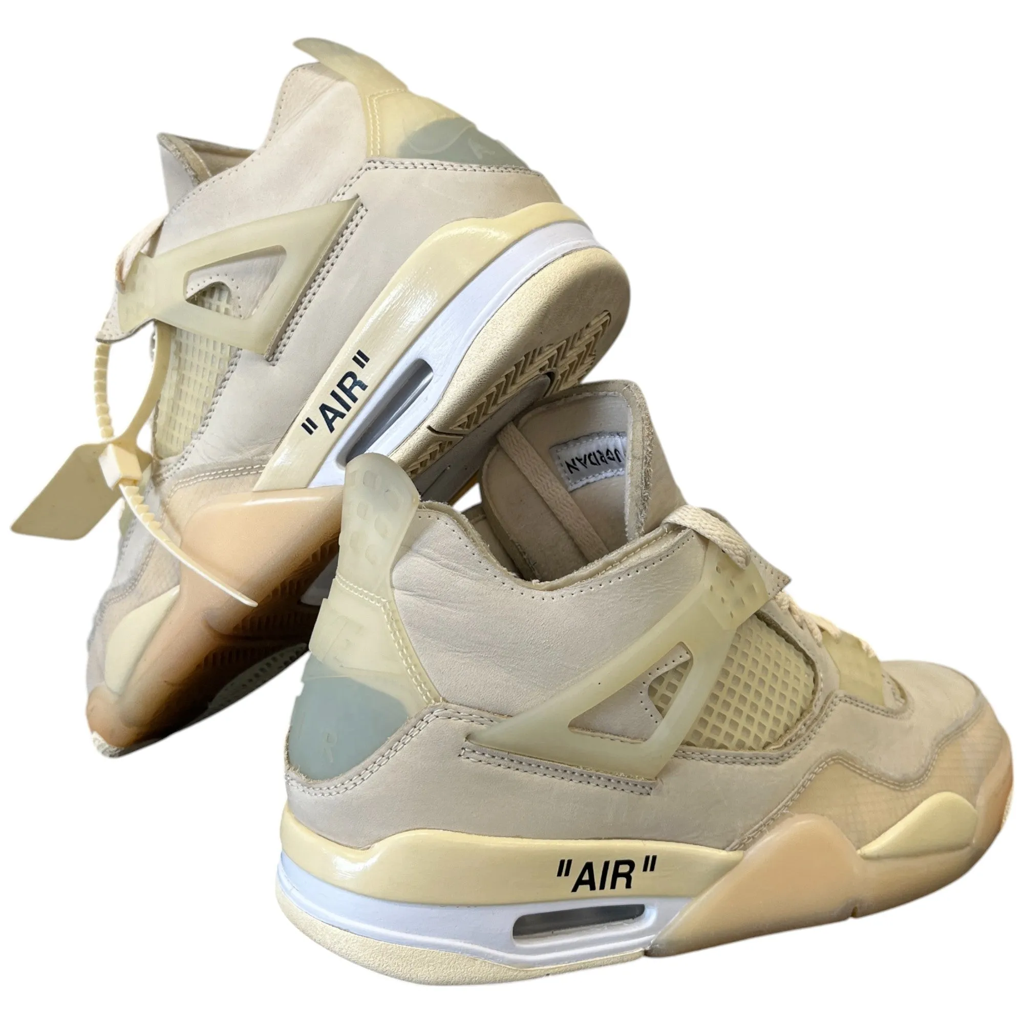 Women's Nike Jordan 4 X Off White "Sail" High Trainers Beige Size EU 41.5 / UK 8.5