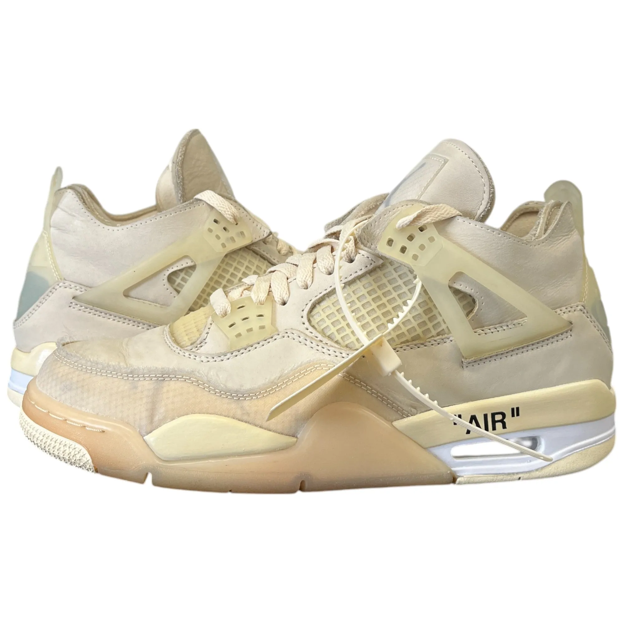Women's Nike Jordan 4 X Off White "Sail" High Trainers Beige Size EU 41.5 / UK 8.5