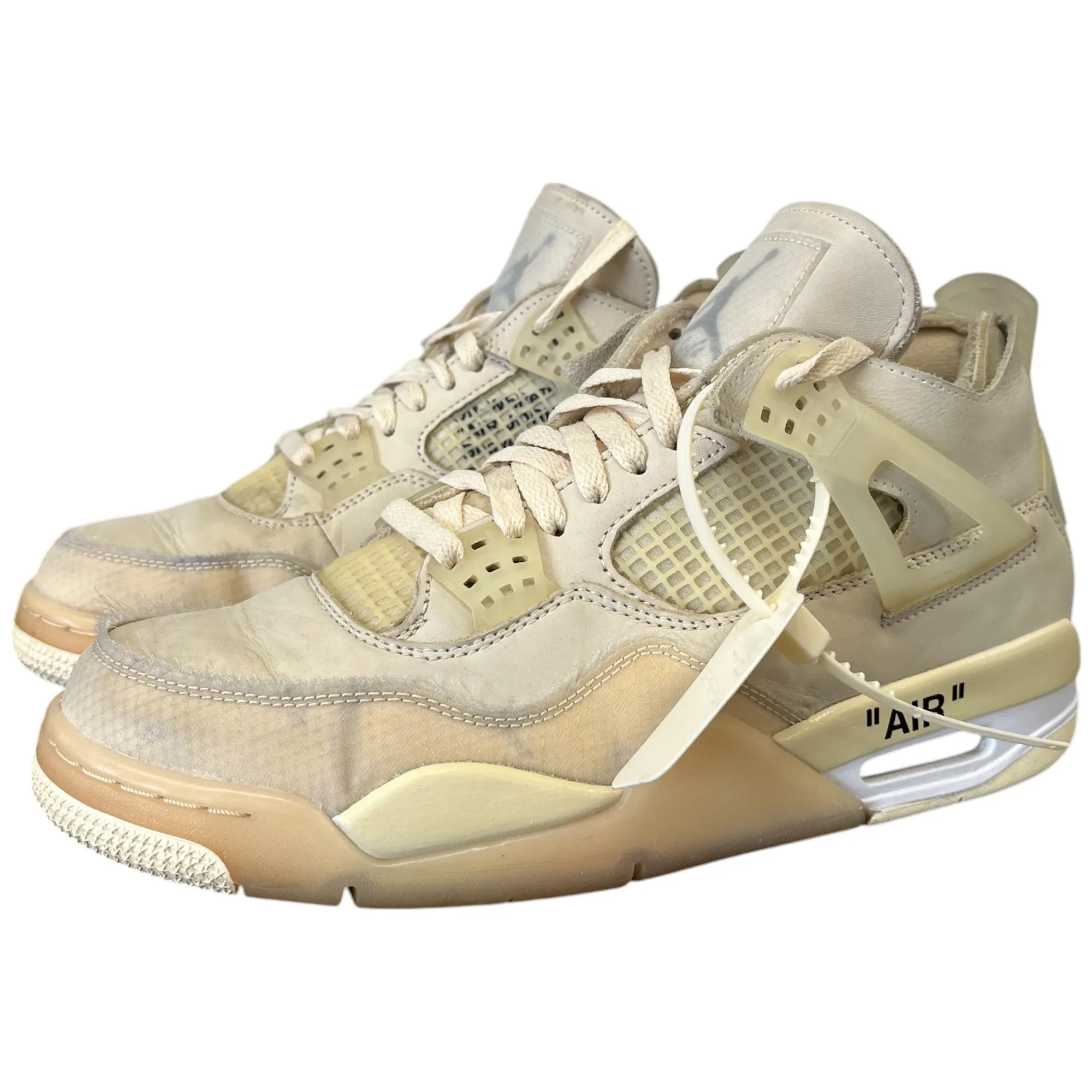 Women's Nike Jordan 4 X Off White "Sail" High Trainers Beige Size EU 41.5 / UK 8.5